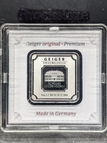 10 Gram .999 FINE SILVER Schloss Guldengossa Designed Art Bar in Protective Case