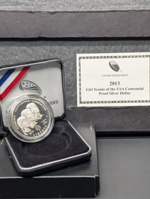 2013-W PROOF Girl Scouts of the USA Centennial Commem Silver Dollar in OGP w/ COA