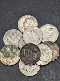 Lot of 10 Various Dated Eisenhower Dollars