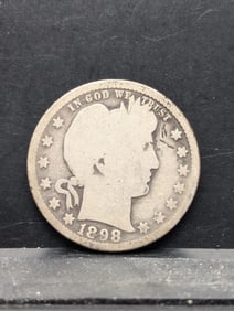 1898-O Barber Silver Quarter