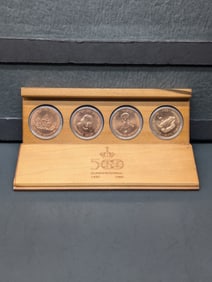 1992 Meeting of Two Worlds - 500 Quincentennial Commem Bronze Medals in Wooden Display Box