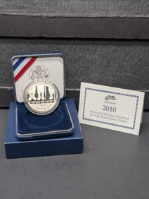 2010-W PROOF American Veterans Disabled for Life Commem Silver Dollar in OGP w/ COA