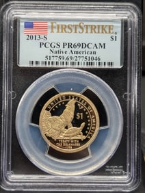 2013-S PROOF Sacagawea Treaty with the Delawares $1 Coin - PCGS PR69 DCAM *First Strike*