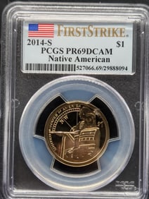 2014-S PROOF Sacagawea $1 Coin - PCGS PR69 DCAM *First Strike*