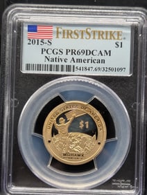 2015-S PROOF Sacagawea Mohawk Ironworkers $1 Coin - PCGS PR69 DCAM *First Strike*