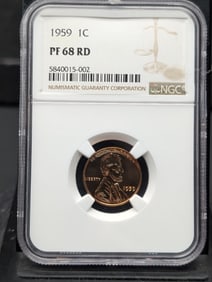 1959 PROOF Lincoln Memorial Cent - NGC PR68 RD