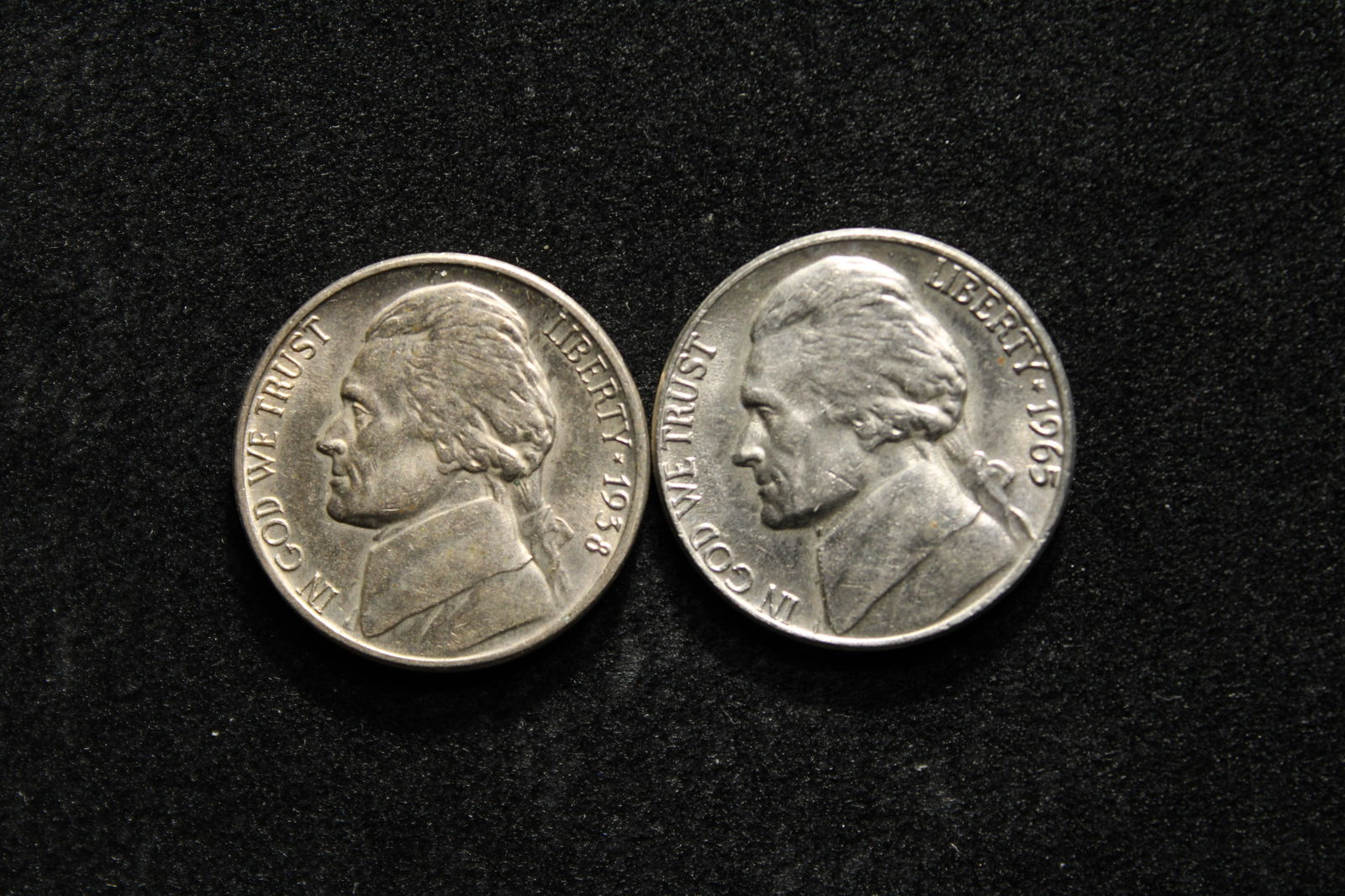 1938 & 1965- Jefferson Nickels- Closely UNC (1 of 2)