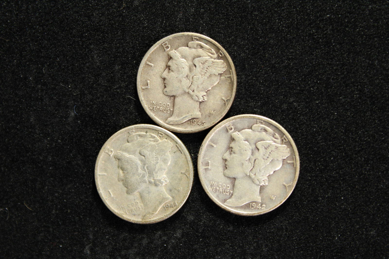 1942, 44, 45 Mercury Dimes (1 of 2)