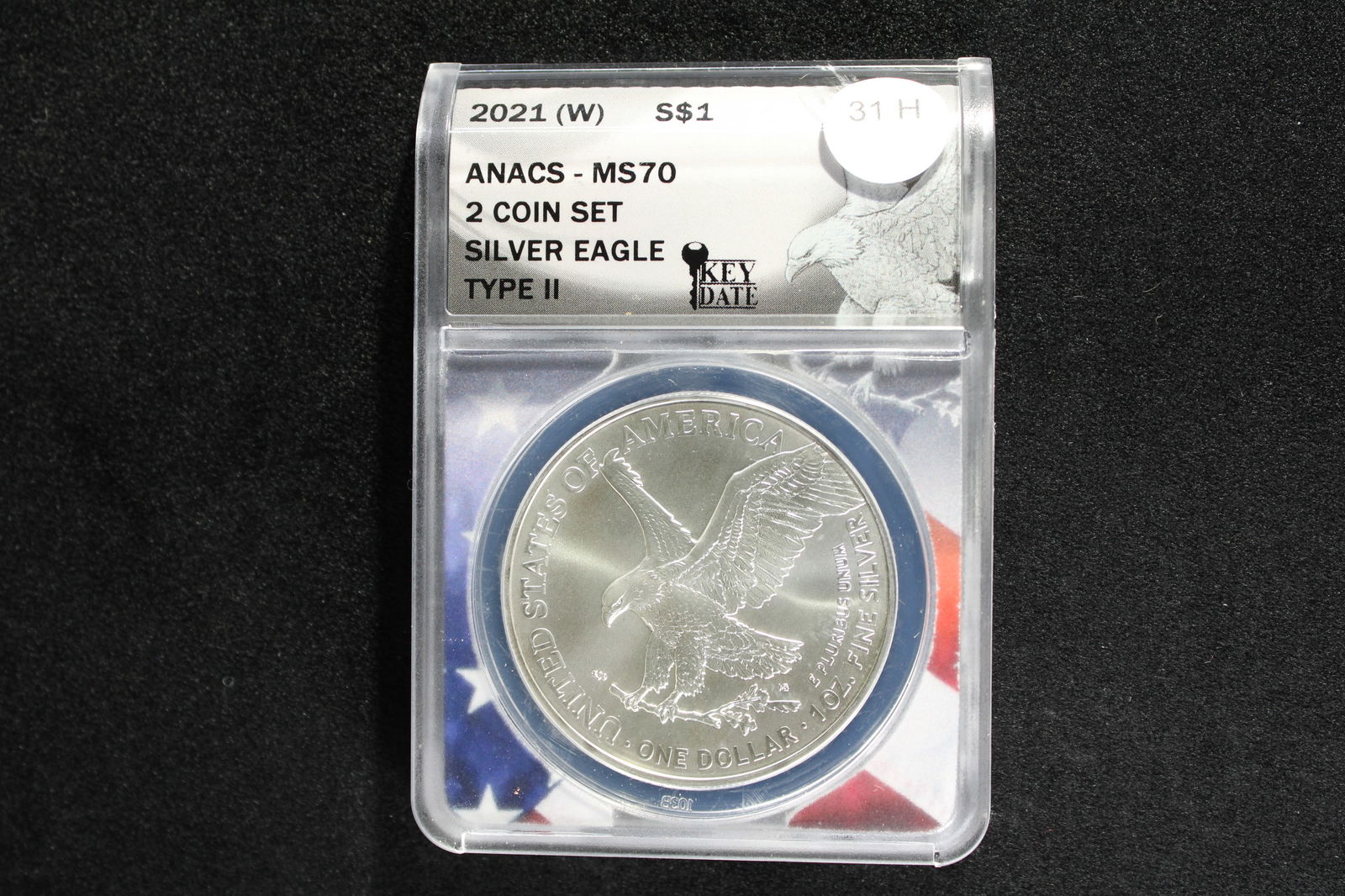 2021-(W) American Silver Eagle, ANACS MS70 T2 (1 of 3)