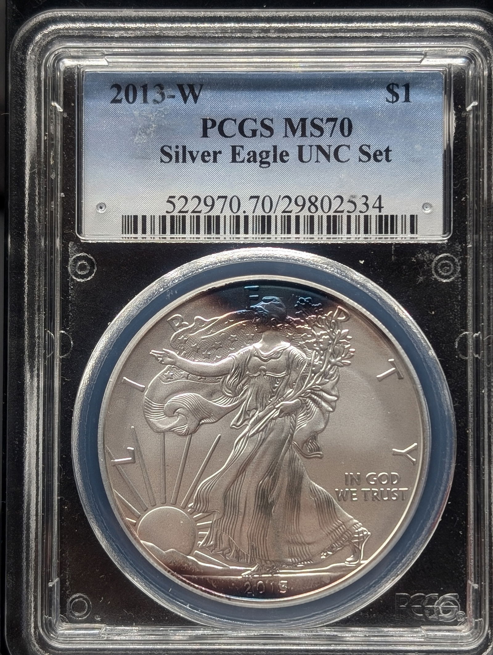 2013-W American Silver Eagle PCGS MS 70,  .999 Fine Silver One Troy Ounce (1 of 3)