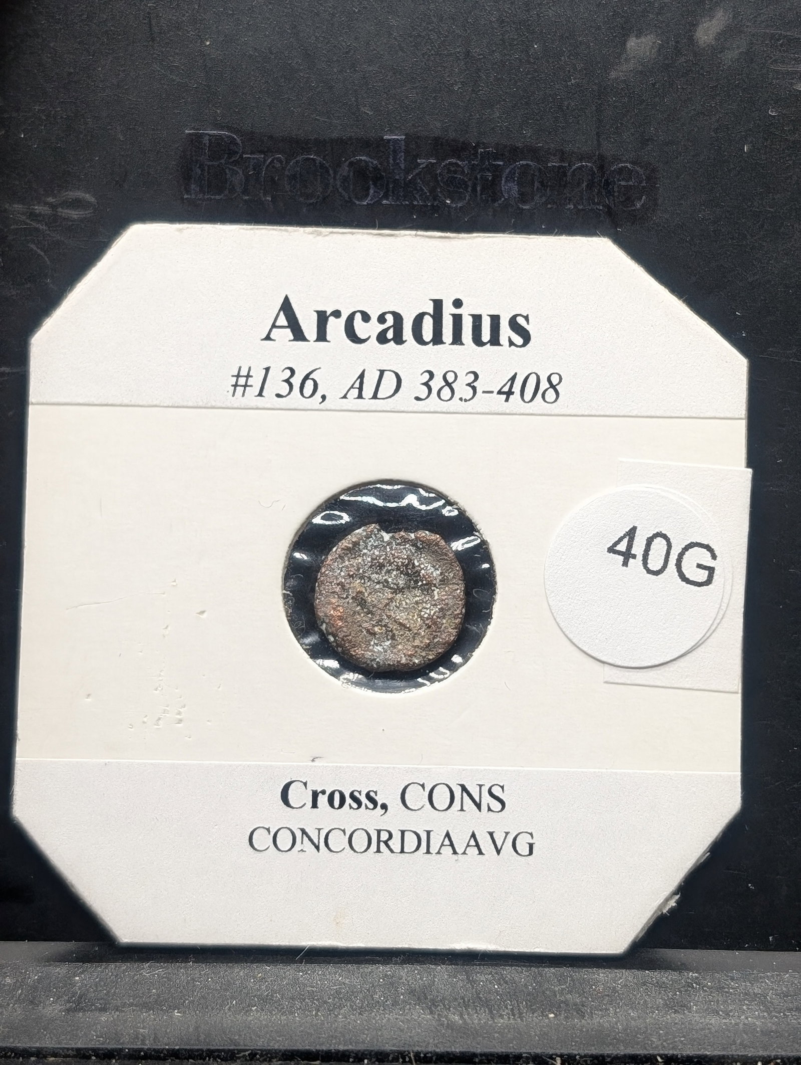Arcadius #136, AD 383-408 Cross, Cons Concordiaavg: Arcadius #136, AD 383-408 Cross, Cons Concordiaavg