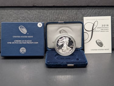 2018 S Proof American Silver Eagle OGP