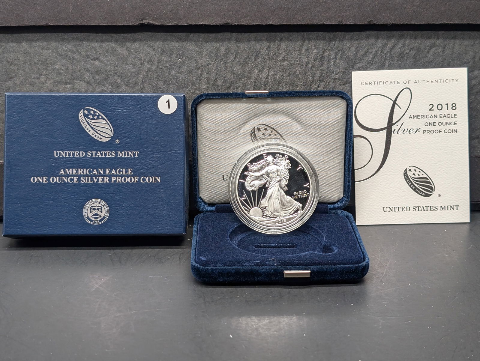 2018 S Proof American Silver Eagle OGP