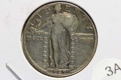 1927-D Standing Liberty Quarter.  VF+.