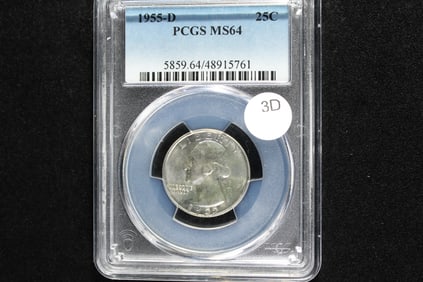 1955-D Washington Quarter.  PCGS MS64.