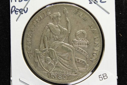 1935 Peru Silver 1 Sol.