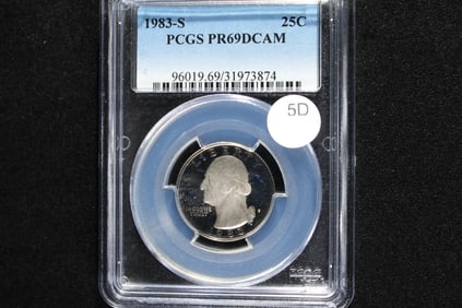 1983-S Washington Quarter.  PCGS PR69DCAM.