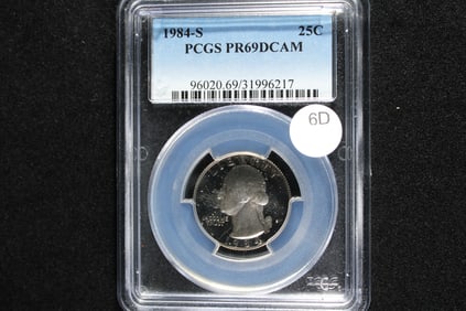 1984-S Washington Quarter.  PCGS PR69DCAM.