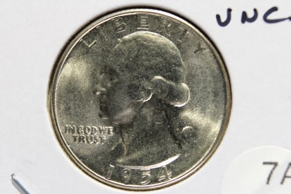 1954-S Washington Quarter.  Nice UNC.