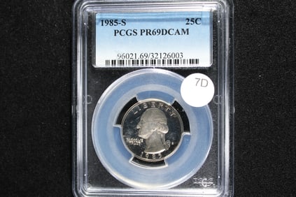 1985-S Washington Quarter.  PCGS PR69DCAM.