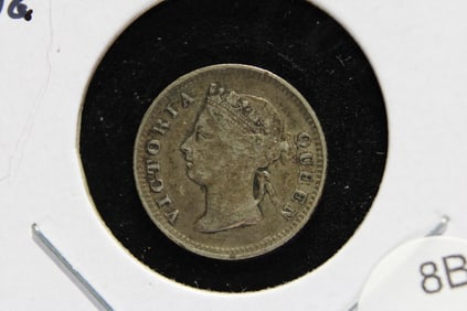 1897 Southeast Asia Silver 5 Cents.