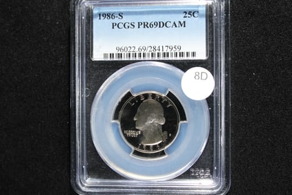 1986-S Washington Quarter.  PCGS PR69DCAM.