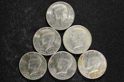 Six Clad 1976 Bicentennial Kennedy Half Dollars