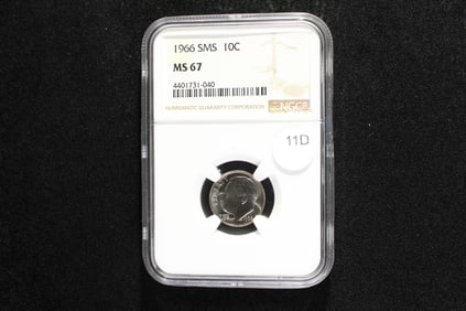 1966 SMS Roosevelt Dime.  NGC MS 67.