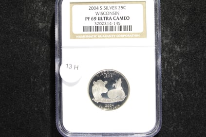 2004-S 90% Silver Wisconsin State Quarter NGC PR 69 Ultra Cameo