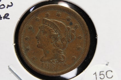 1855 Knob On Ear Large Cent.