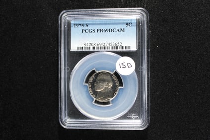 1975-S Jefferson Nickel.  PCGS PR69DCAM.