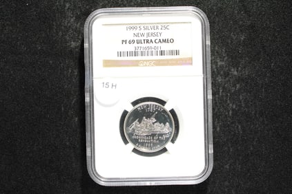 1999-S 90% Silver New Jersey State Quarter NGC Proof 69 Ultra Cameo