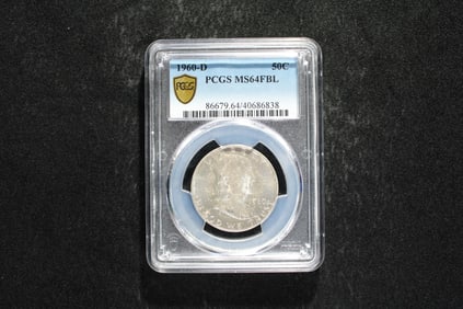 1960-D Franklin Half Dollar PCGS MS 64 FBL