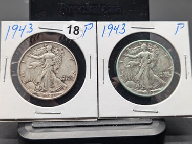 (2 Coins) 1943 P Walking Liberty Half Dollars
