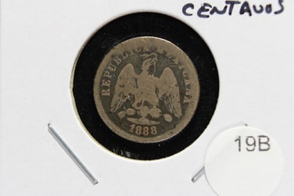 1888 Mexico Silver 10 Centavos.