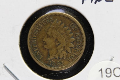 1863 Indian Head One Cent. Fine.