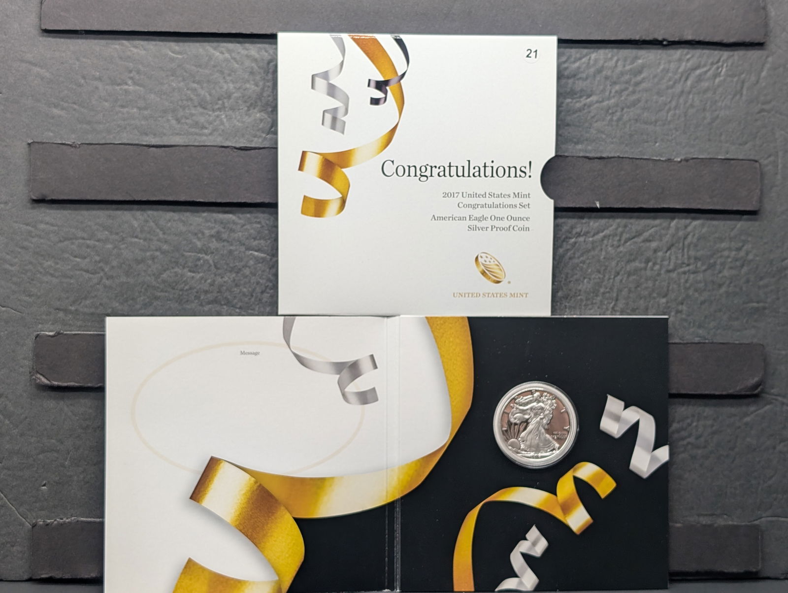 2017 S United States Mint Congratulations Set American Eagle One Ounce Silver Proof Coin OGP (1 of 4)