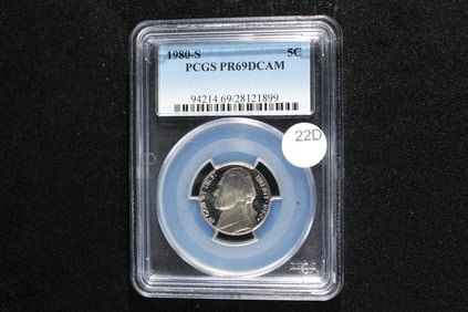 1980-S Jefferson Nickel.  PCGS PR69DCAM.