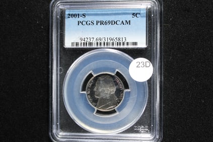2001-S Jefferson Nickel.  PCGS PR69DCAM.