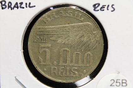1936 Brazil Silver 5000 Reis.