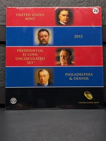 (8 Coins) 2013 P&D United States Mint UNC Dollars OGP
