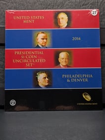 (8 Coins) 2014 P&D United States Mint UNC Dollars OGP