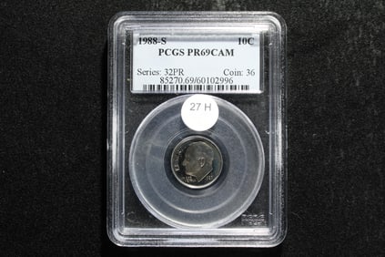 1988-S Roosevelt Dime PCGS MS 69 CAM