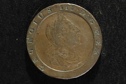 1797 Great Britain 2 Pence.  "Cartwheel".  Nice Grade.