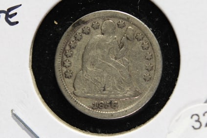 1856 Small Date Seated Dime.  Fine.