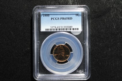 1955 Lincoln Wheat Cent PCGS PR 65RD