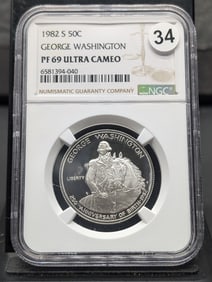 1982-S George Washington Proof Commemorative Half Dollar PF 69 Ultra Cameo by NGC