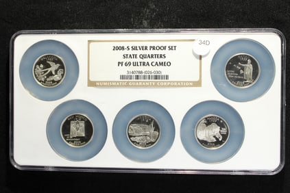 2008-S Silver Proof Set State Quarters.  NGC PF 69 ULTRA CAMEO.