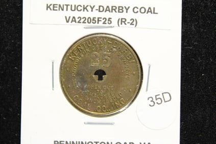 Kentucky-Darby Coal Co. Inc. Token.  Pennington Gap, VA.  G/F 25c In Mdse.