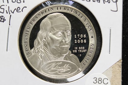 2006-P Proof Silver Dollar.  Ben Franklin Tercentenary.